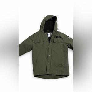 Hurley Olive Green Hooded sepha lined Jacket